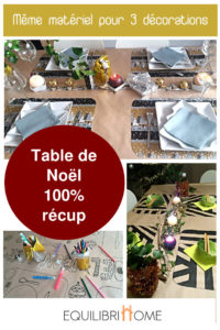 Deco 3 tables de noel recup